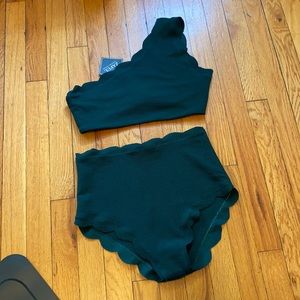 Zaful two piece green scallop bikini